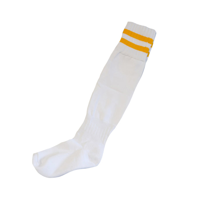 Long White, Gold-striped Socks